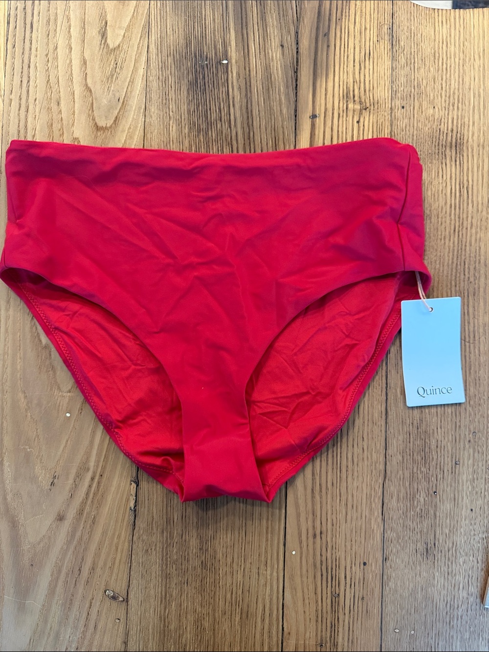 NWT Quince Women’s Red High-Rise Swim Bottoms - Size Medium